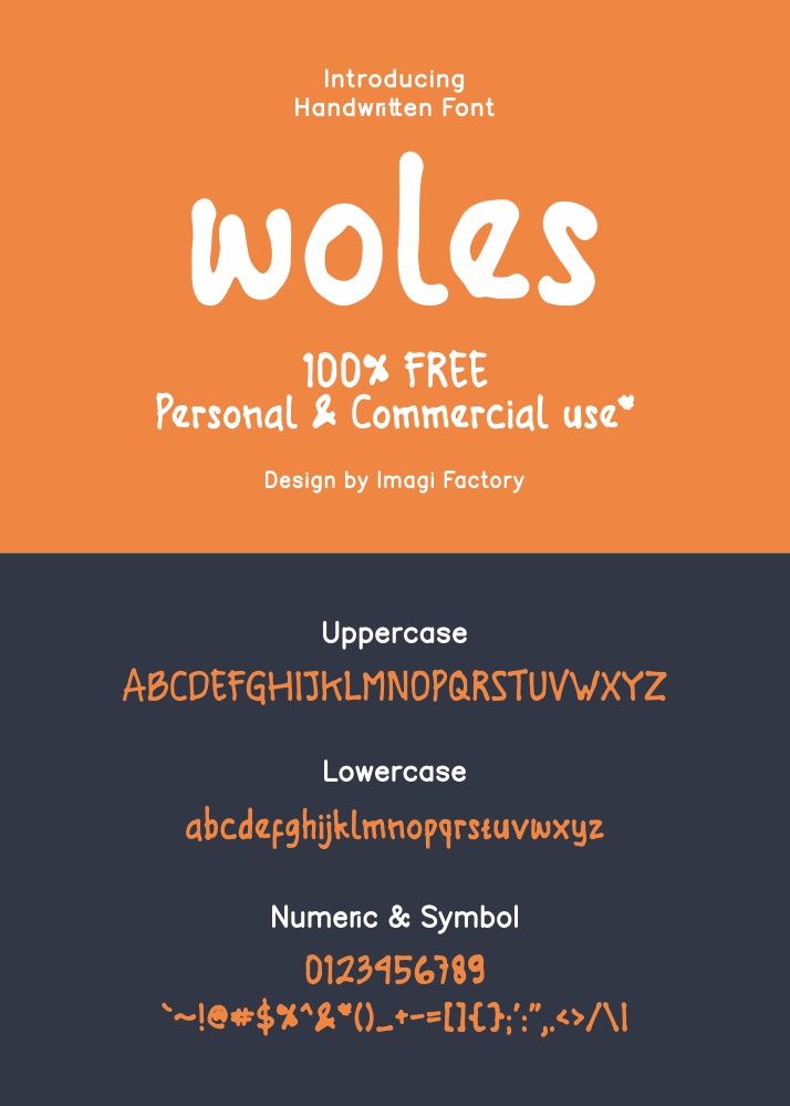Free woles handwriting font for personal and commercial use available to download
