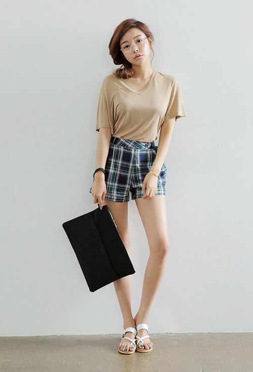 Simple Checkered Summer Shorts