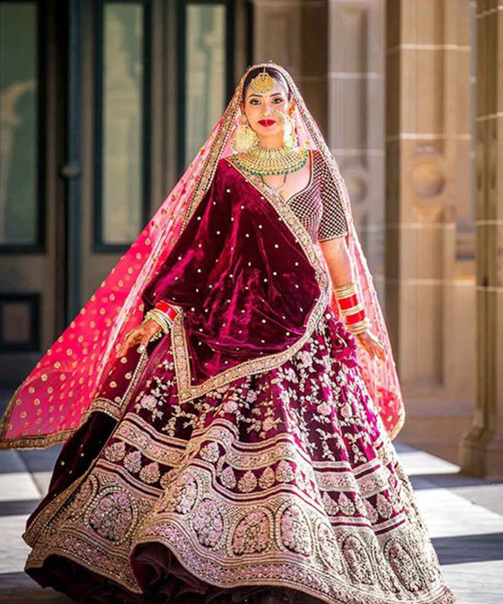 Velvet Latest Bridal Lehenga Designs