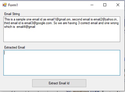 Retrieve or Extract all Emails from String Using C#.Net