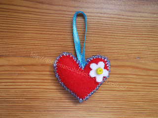 Corazón fieltro llavero