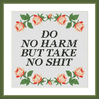 Do no harm funny cross stitch pattern - Tango Stitch