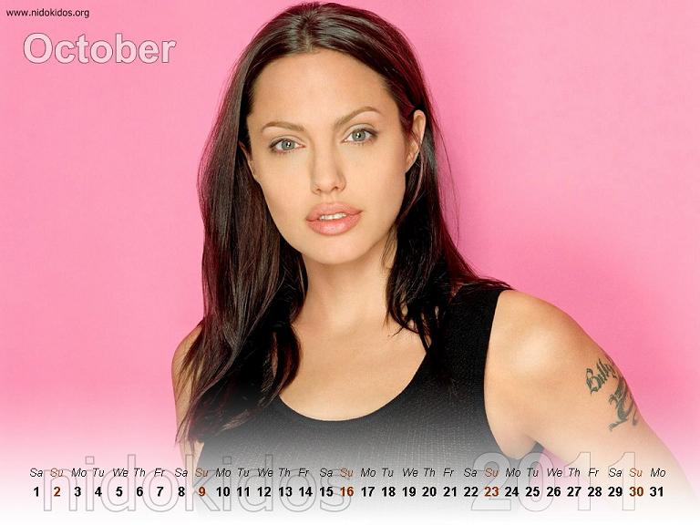 Angelina Jolie New Year Calendar 2011 Free Desktop Calendar 2011