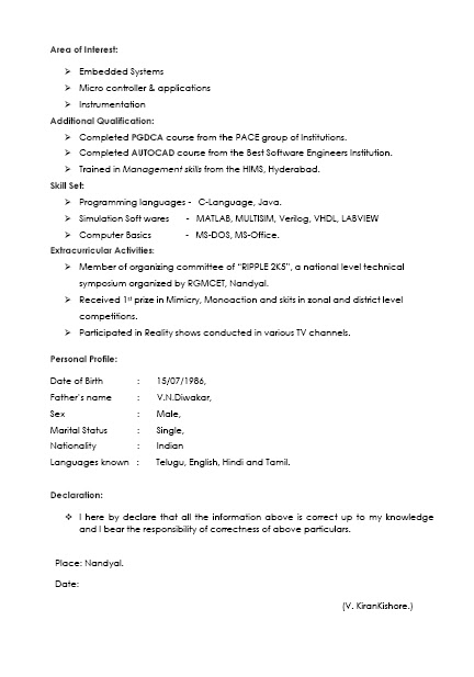 Resume For Teacher Job Application In India Best Resume Ideas