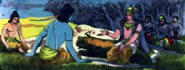Rama consoled by Sugreeva