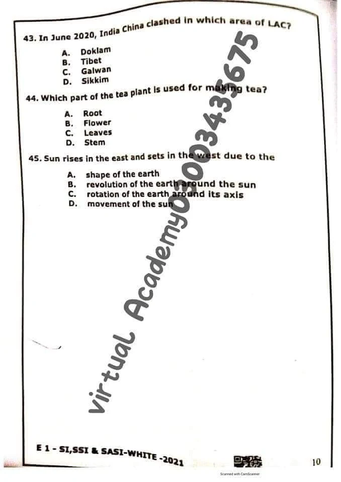 Ministry of Defence (MOD) Sub Inspector AD Past Papers Psychometric MCQs