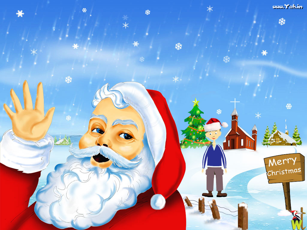 Santa Claus Cartoon Wallpaper