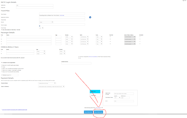 Image showing all the detail to be filled in form for ticket 