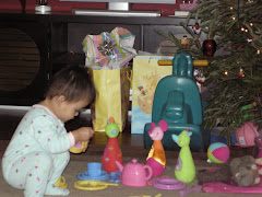 Stuffed animals having a tea party