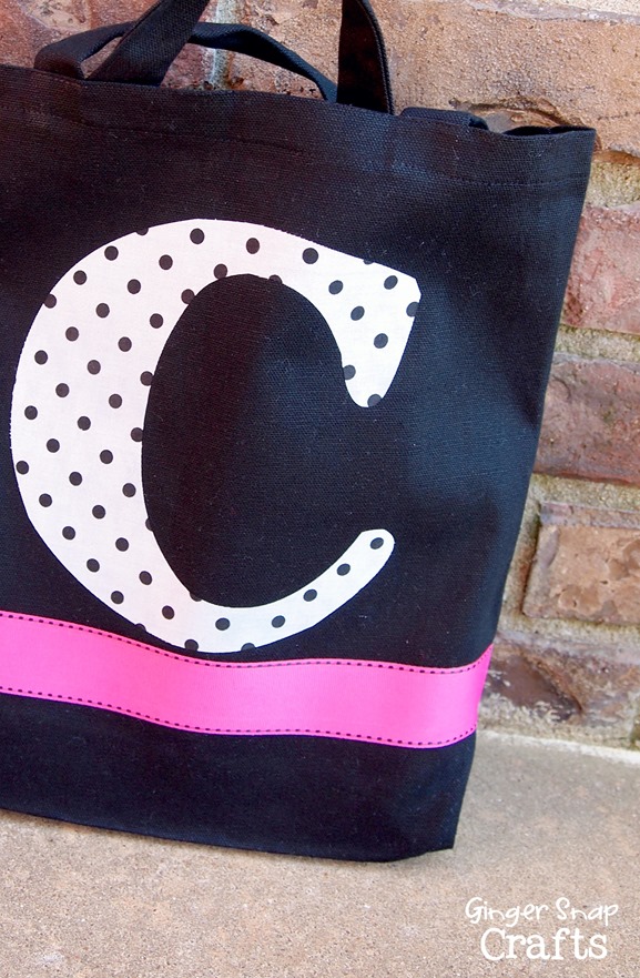 monogrammed tote tutorial