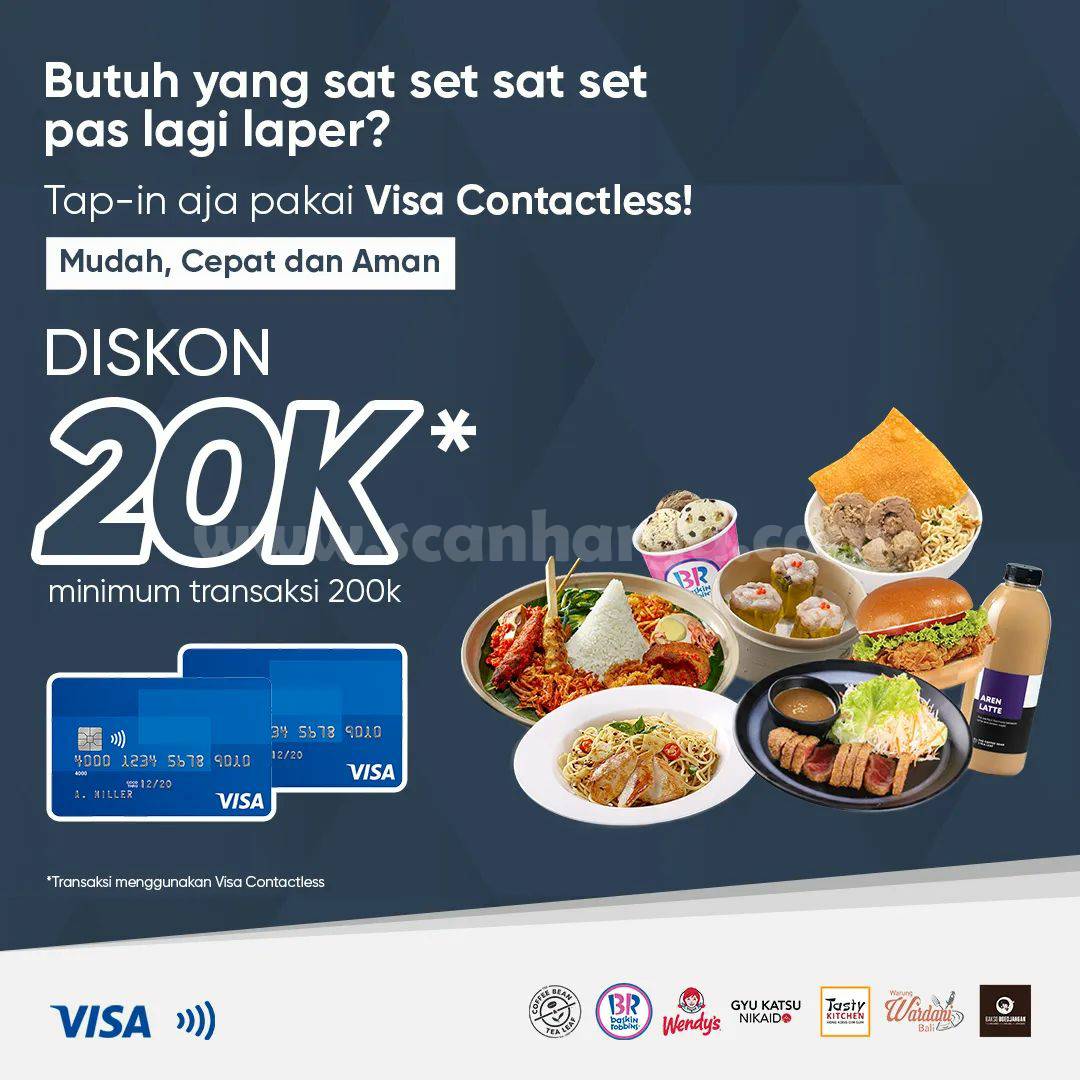 WENDYS Promo DISKON 20RB dengan Kartu Kredit VISA CONTACTLESS