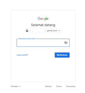 masukan kata sandi akun google