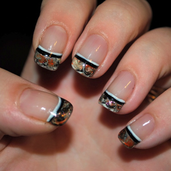 Camo French Tip Nail Design