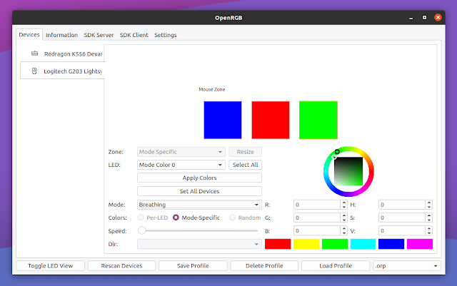 OpenRGB mouse Linux