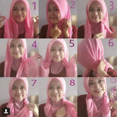 Cara Pakai Hijab Segi Empat Dengan Kreasi