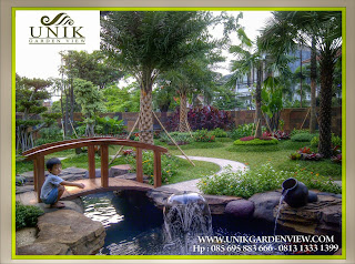 Pembuatan Taman Jakarta | Desain Taman | Kolam Ikan | Carport Batu Sikat | Vertikal Garden