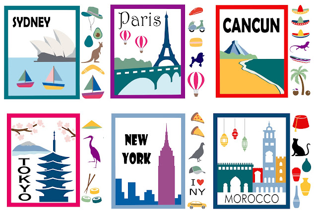 Project Jet Set Travel Poster Digital Designs Bundle