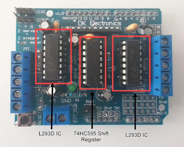 DK electronics L293D motor shield