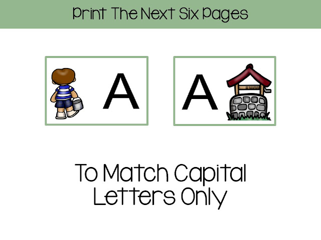 Alphabet Matching Centers With a Jack and Jill Theme