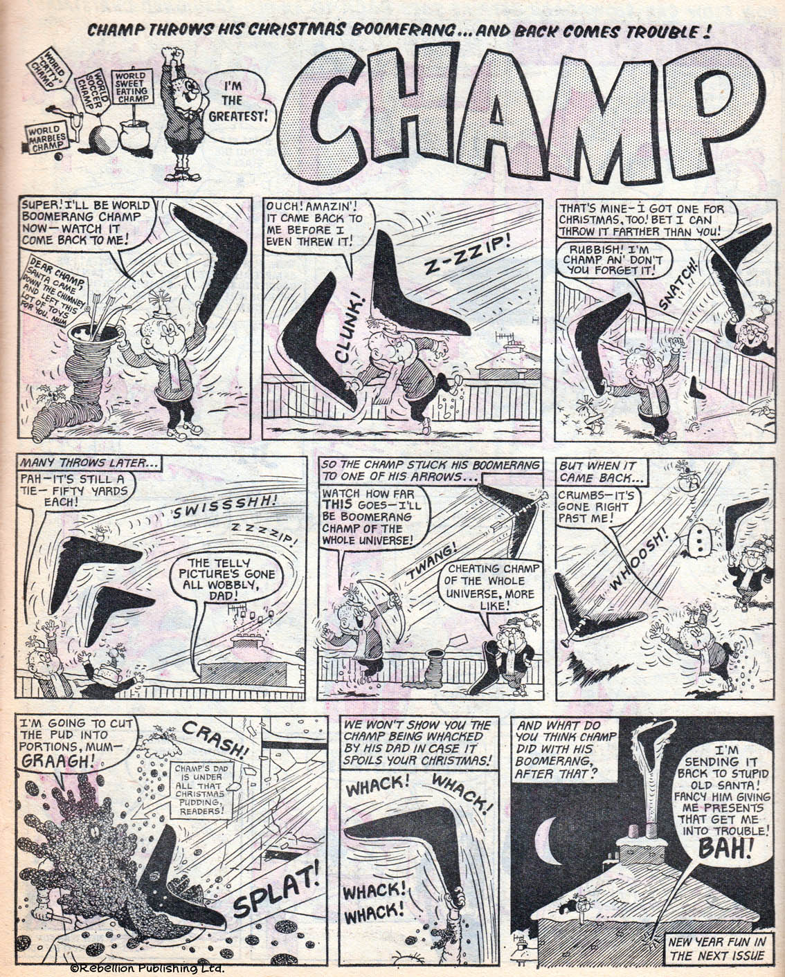At this stage Leo Baxendale was still drawing Champ although not for long as I recall This was full of his trademark humour and would have been a good