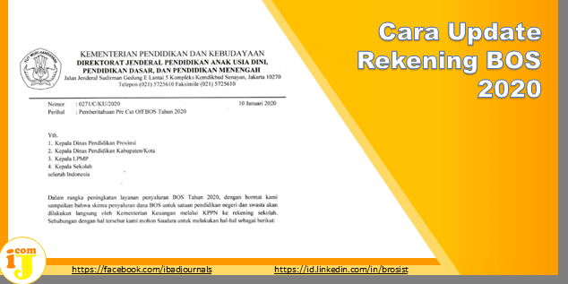 Cara Update Rekening BOS 2020 di bos.kemdikbud.go.id | IJ.COM