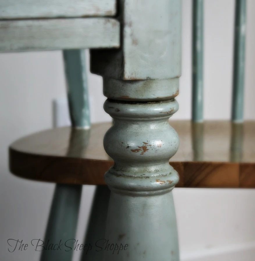 Distressed chalk paint.