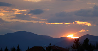 Sunset from the road leading away from the restaurant