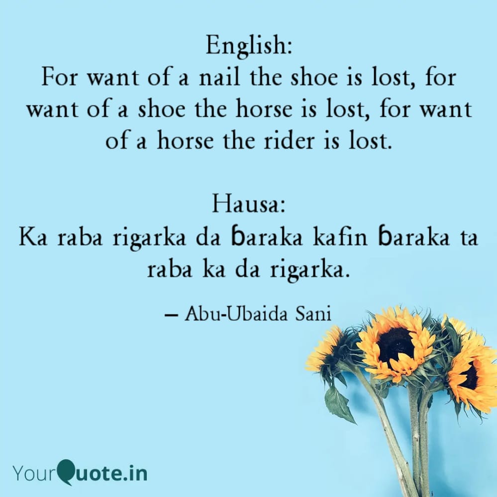Abu-Ubaida Sani (English-Hausa Proverbs)