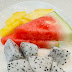 Watermelon, Pineapple, and Dragon Fruit in One Plate