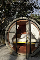 Habitaciones hechas en tubos de alcantarilla reutilizados