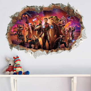 Adhesivo de Pared Decoración Superhéroe Mural Dormitorio Habitación Infantil Avengers Vinilos Decorativos 