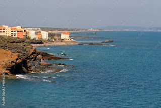 Photos libres de droits Cap d'Agde: île de Fort Brescou, plages. Hérault Occitanie.