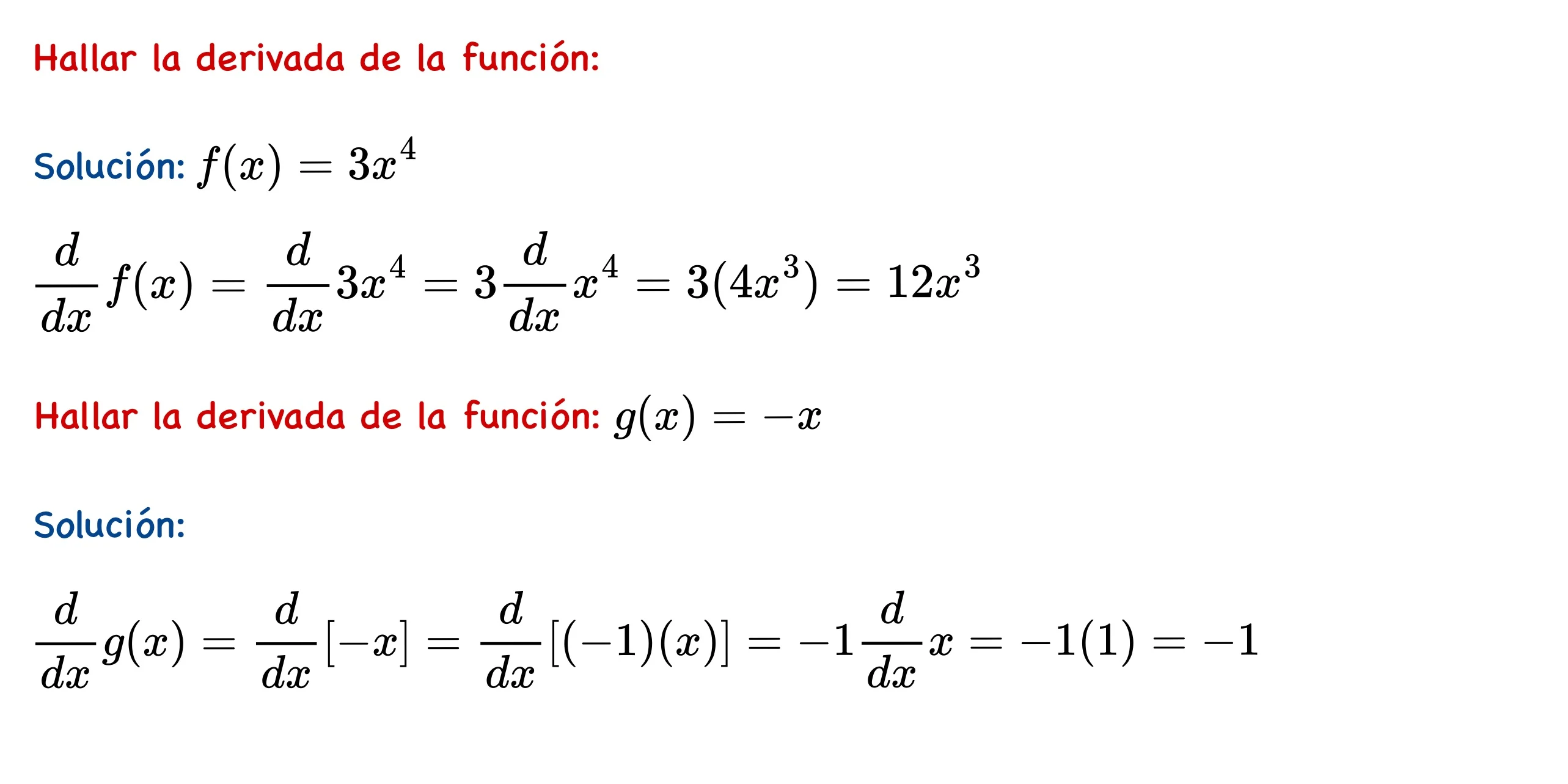 Derivada de una constante multiplicada por una función