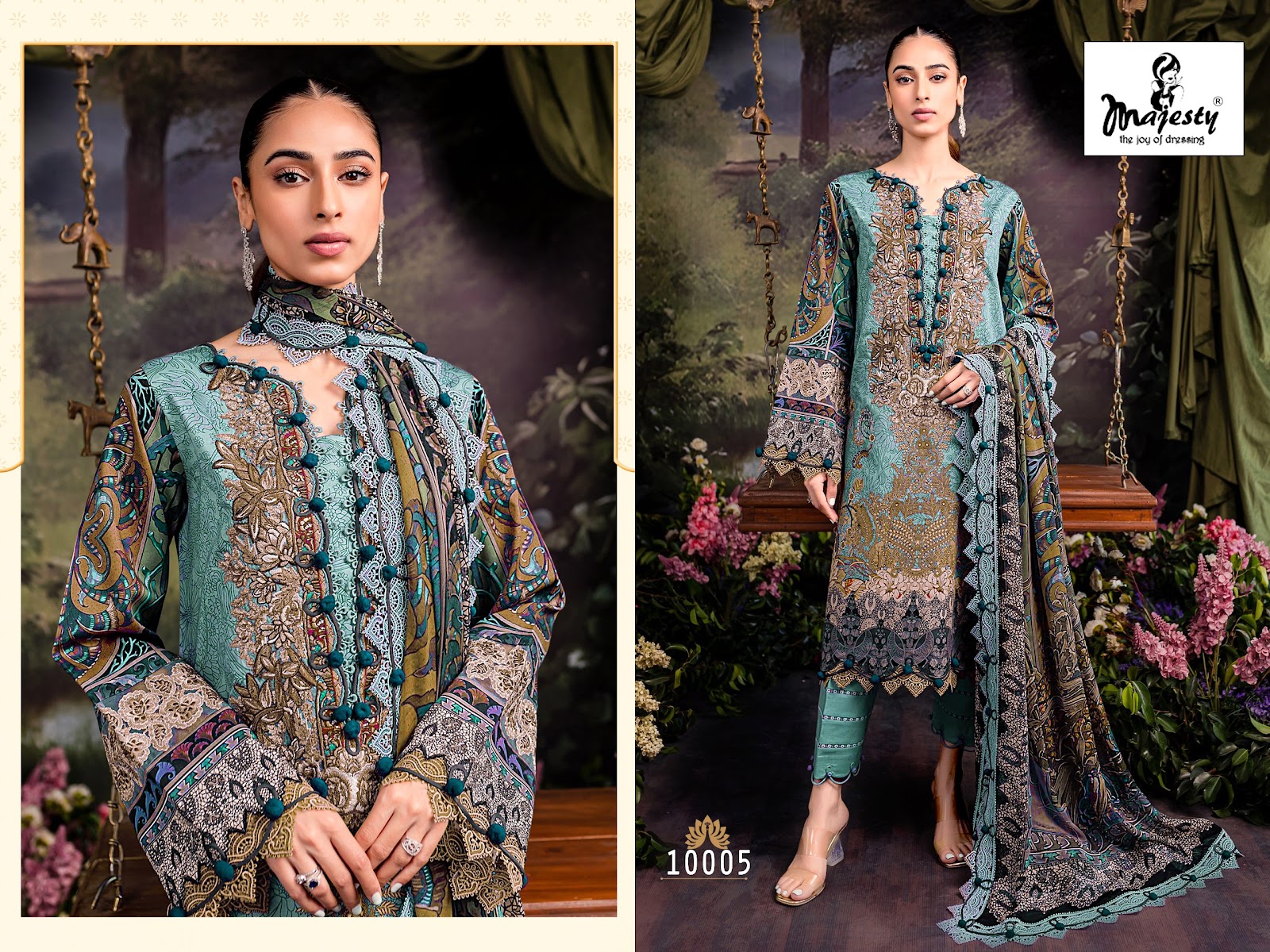 Bliss Linen Majesty Cotton Embroidery Work Pakistani Patch Work Suits