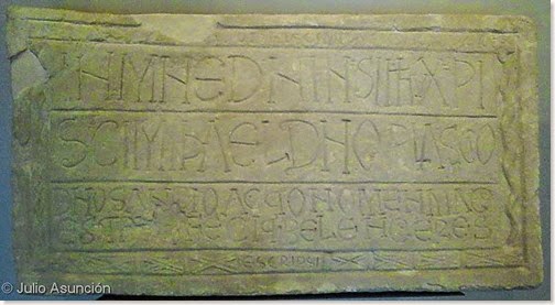 Inscripción de la construcción de la  ermita de San Miguel de Villatuerta  - Museo de Navarra