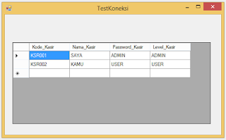 Membuat Form Test Koneksi Database Aplikasi Kasir