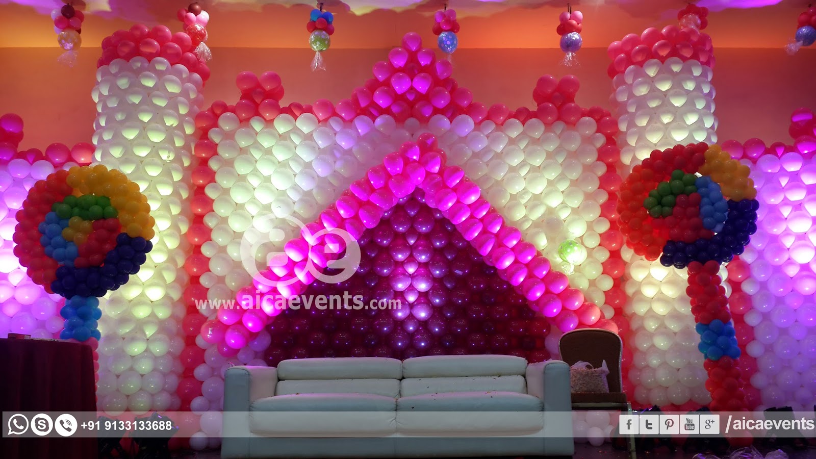 aicaevents Castle with Balloon  Wall Decoration 