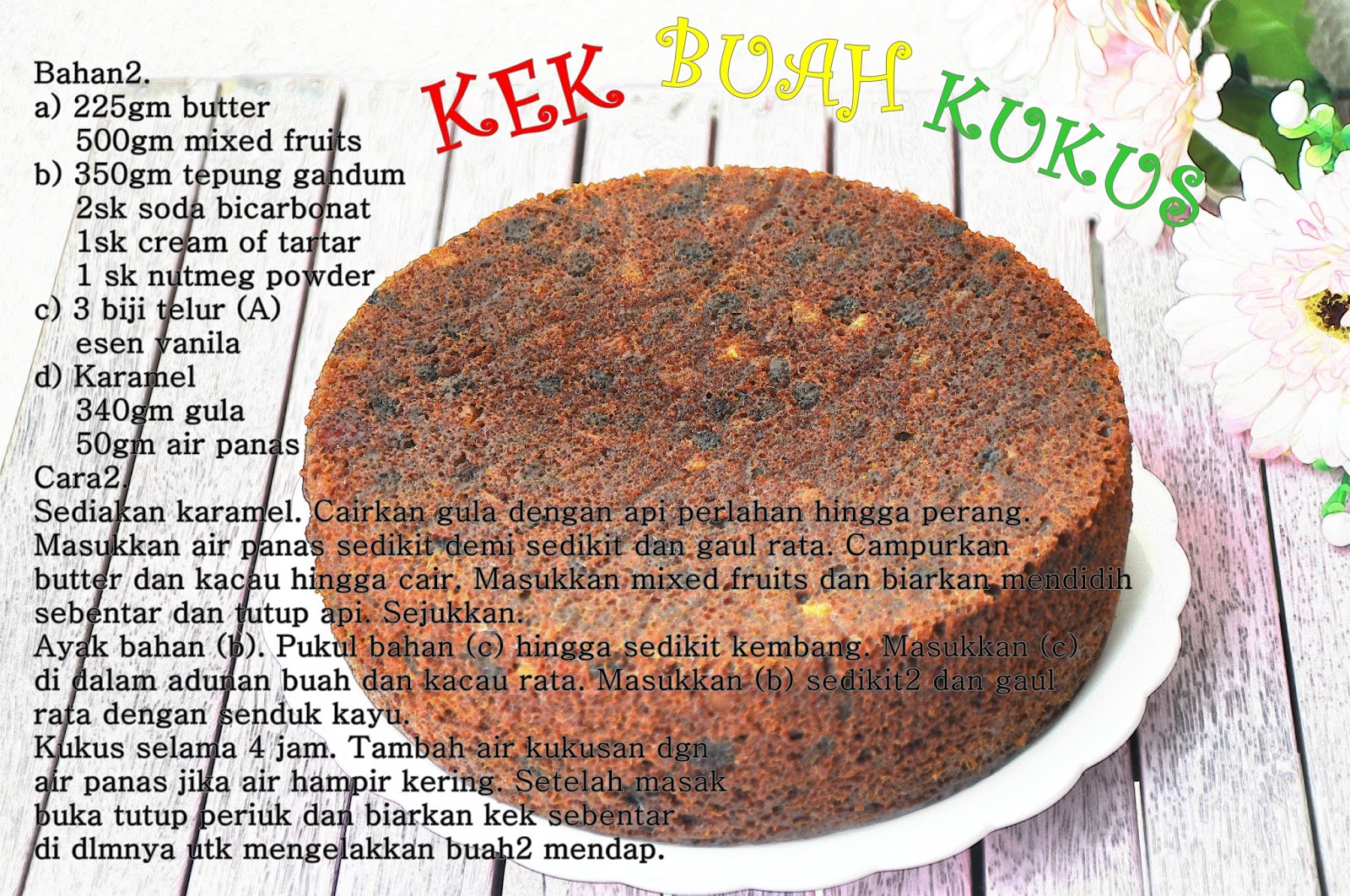 BAKED BY CIK TA: KEK BUAH KUKUS