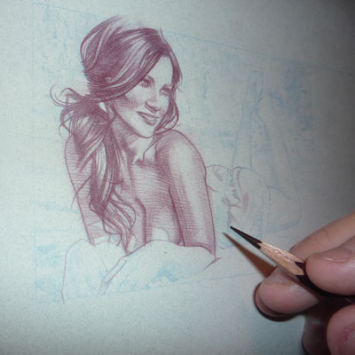 Denise Milani Original Art by Jeff Lafferty