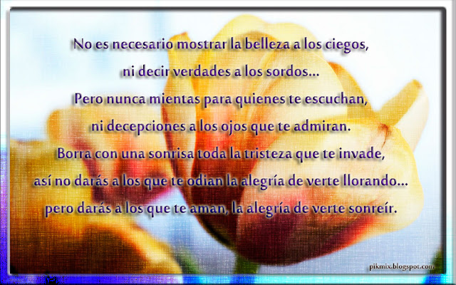 Imagen con frase ~ Verte sonreír ~ Tulipanes 