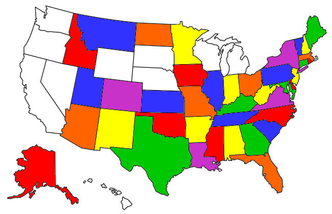 States I've Ridden In...