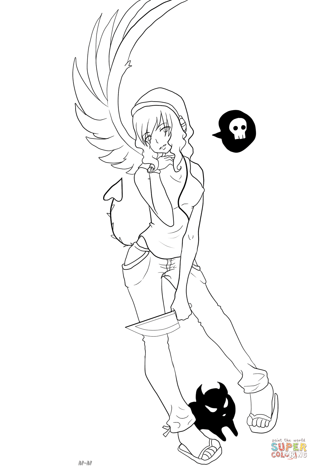 Top Anime Devil Girl Coloring Pages Photos - Coloring Pages for