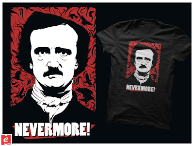 Nevermore+edgar alan poe+gotic+quote+cool+tshirt+shirt+black+MeFO