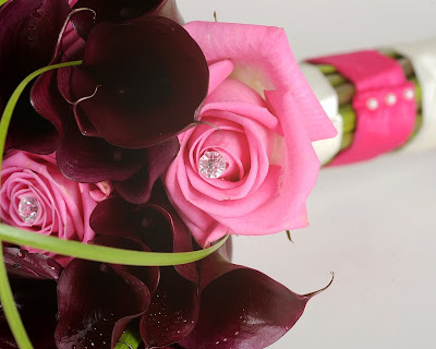 Fuschia Aubergine Wedding Bouquet