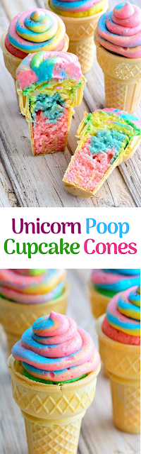 Unicorn Poop Cupcake Cones