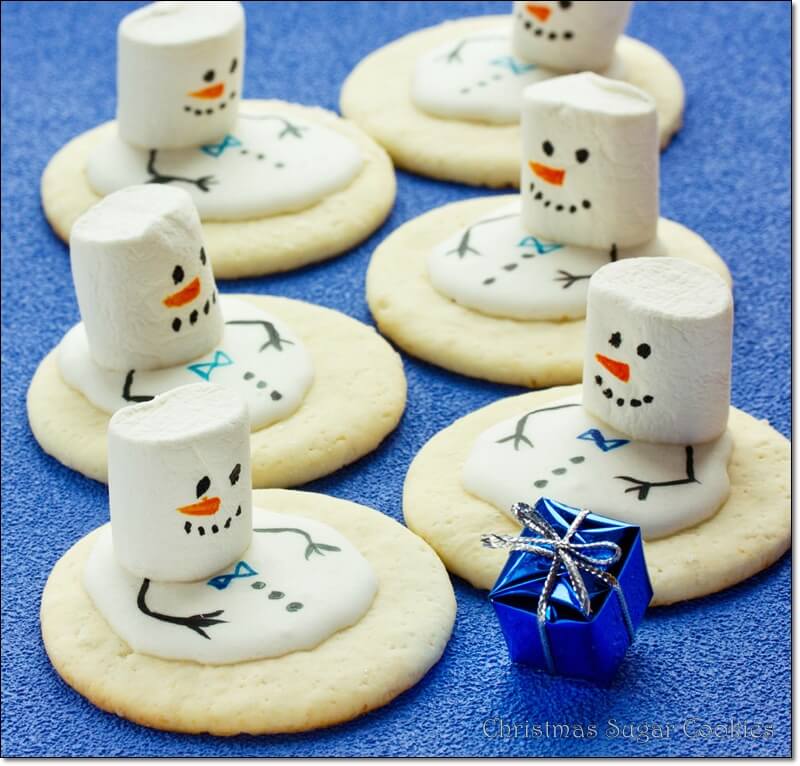 Christmas Cookie, Melted Snowman Cookies