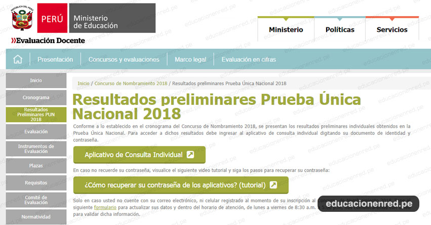 MINEDU: Resultados Examen Nombramiento Docente 2018 (23 Octubre) Resultados Preliminares - www.minedu.gob.pe