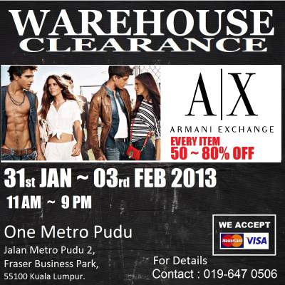 ARMANI EXCHANGE Warehouse Clearance Sale