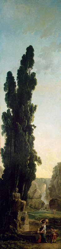 Cypresses by Hubert Robert - Landscape Paintings from Hermitage Museum
