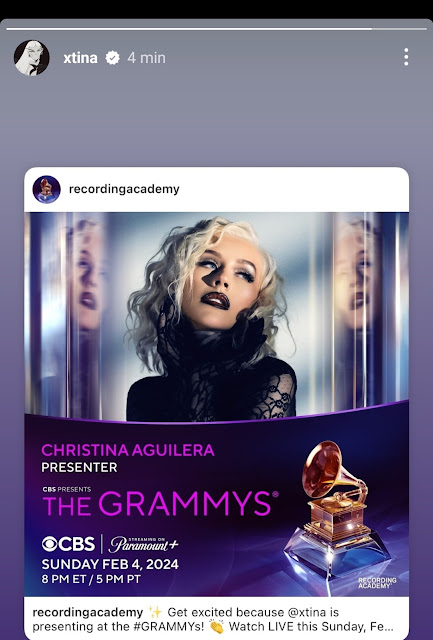 Christina Aguilera confirma asistencia en los Gramyys 2024